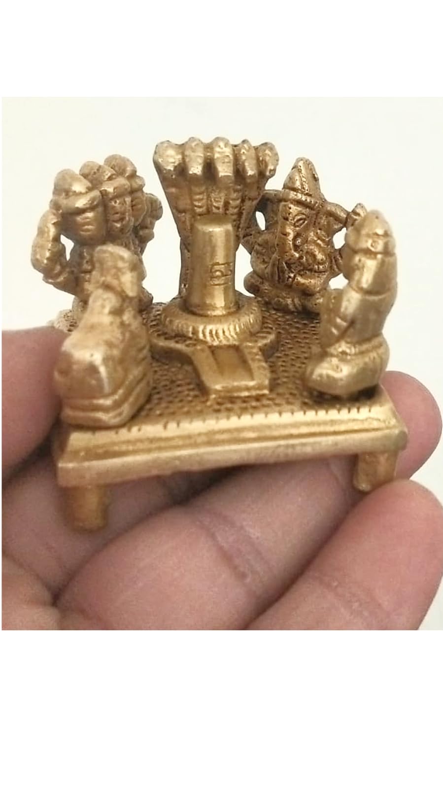Pujasamadhaan Brass Lord Shiv Parivar With Shivling Shri Kartik Ganesh Parvati And Nandi (Small Size, 200 Gm)